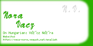 nora vacz business card